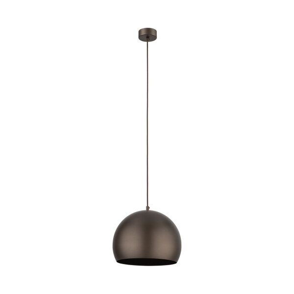 Lampe à suspendre ronde en métal Ø 27 cm E27 brun design rétro