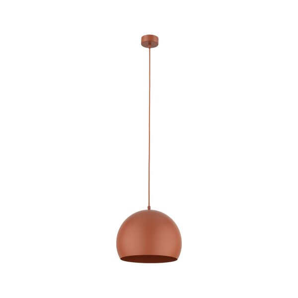 Lampe à suspendre métal ronde Ø 27 cm rouge réglable E27 boule rétro