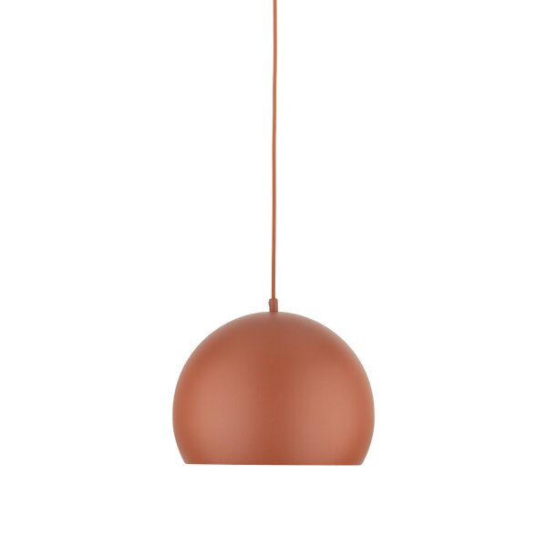 Lampe à suspendre métal ronde Ø 27 cm rouge réglable E27 boule rétro