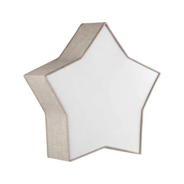 Lampe pour chambre denfant Lin 45 cm de long Étoile Blanc Beige 2x E27