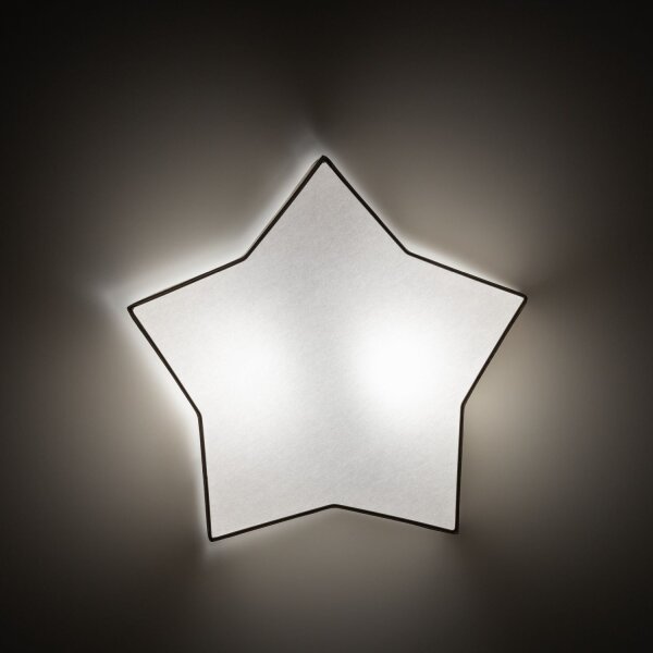 Lampe pour chambre denfant Lin 45 cm de long Étoile Blanc Beige 2x E27