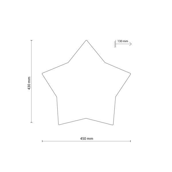 Lampe de chambre denfant Blanc Étoile L : 45 cm Tissu Blanc 2x E27 Plafond