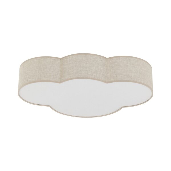 Plafonnier Chambre denfant Lin 4x E27 Beige Blanc Nuage