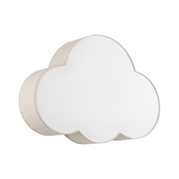 Plafonnier Chambre denfant Lin 4x E27 Beige Blanc Nuage