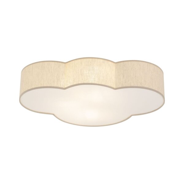 Plafonnier Chambre denfant Lin 4x E27 Beige Blanc Nuage