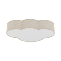 Plafonnier Chambre denfant Lin 4x E27 Beige Blanc Nuage