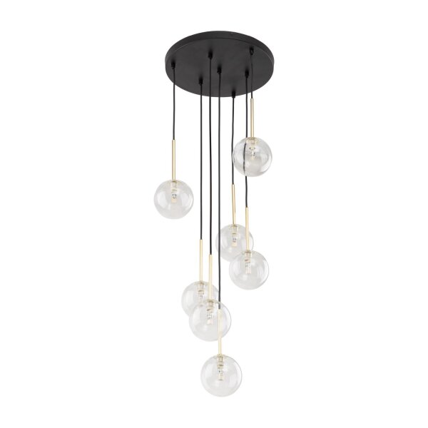 Suspension verre métal H : max. 97 cm réglable 7x G9