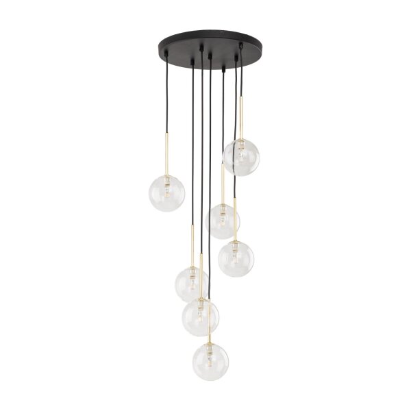 Suspension verre métal H : max. 97 cm réglable 7x G9