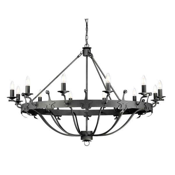 Lustre CAMELOT 10 graphite Ø116cm à raccourcir