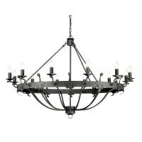 Lustre CAMELOT 10 graphite Ø116cm à raccourcir