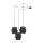 Suspension Noir Tissu XXL L : max. 4 m 3-flamme E27