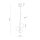 Suspension verre fumé métal L : 23cm en or ambre MIEKE