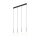 Lampe à suspendre métal verre L : 78 cm noir blanc 4x G9