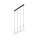 Lampe à suspendre métal verre L : 78 cm noir blanc 4x G9
