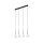 Lampe à suspendre métal verre L : 78 cm noir blanc 4x G9