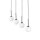 Lampe à suspendre métal verre L : 78 cm noir blanc 4x G9
