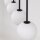 Lampe à suspendre métal verre L : 78 cm noir blanc 4x G9