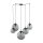 Suspension verre fumé métal H : max. 2,1 m XXL réglable