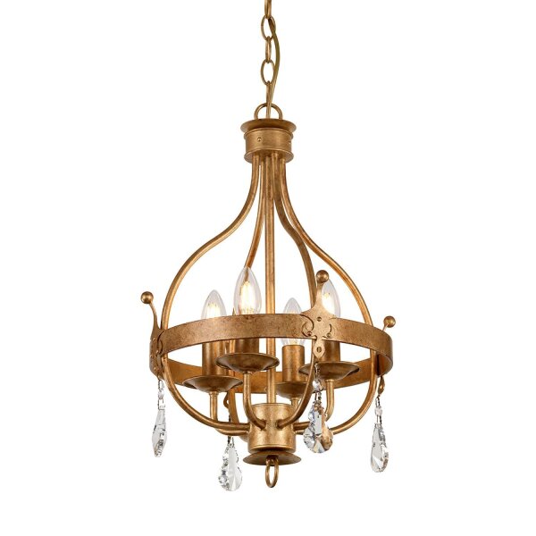 Lustre CAMELOT 10 en or Ø34cm raccourcissable Lampe