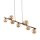 Lampe à suspendre verre métal L : 116 cm brun ambre 9x G9