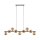 Lampe à suspendre verre métal L : 116 cm brun ambre 9x G9