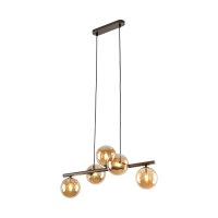 Lampe à suspendre verre fumé métal...