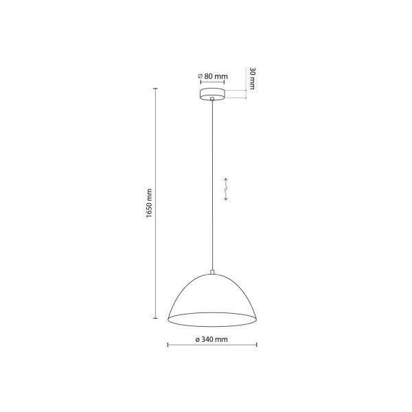Suspension métal E27 ronde Ø 34 cm H : max. 165 cm Menthe
