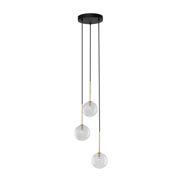 Suspension 3 flammes réglable verre métal Ø 25 cm G9