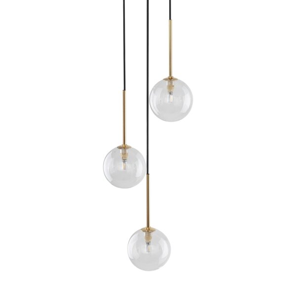 Suspension 3 flammes réglable verre métal Ø 25 cm G9