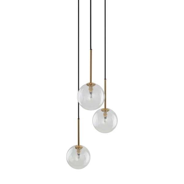 Suspension 3 flammes réglable verre métal Ø 25 cm G9