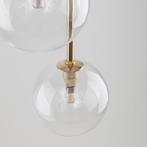 Suspension 3 flammes réglable verre métal Ø 25 cm G9