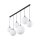 Lampe à suspendre verre métal 130 cm de long H : max. 175 cm 6x E27