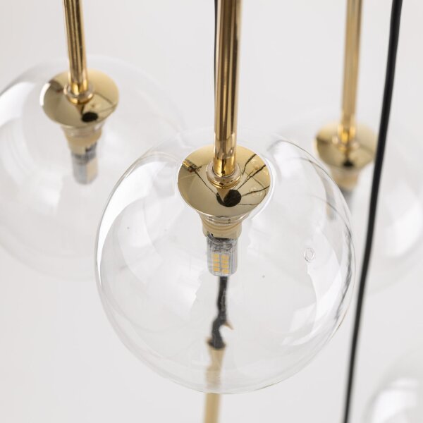 Suspension boule métal verre H : max. 145 cm réglable