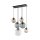 Suspension verre fumé L : 77 cm H : max. 140 cm 6x E27