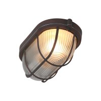 Lampe de plafond verre cannelé métal brun...