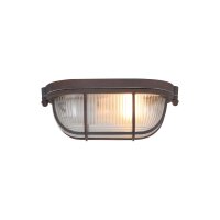 Lampe de plafond verre cannelé métal brun...
