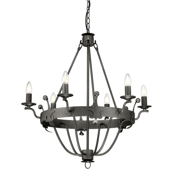 Lustre CAMELOT 10 graphite Ø71cm à raccourcir