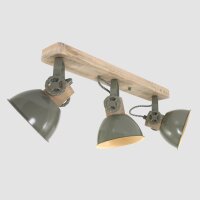 Spot de plafond bois métal vert 59 cm E27 3-flmg...