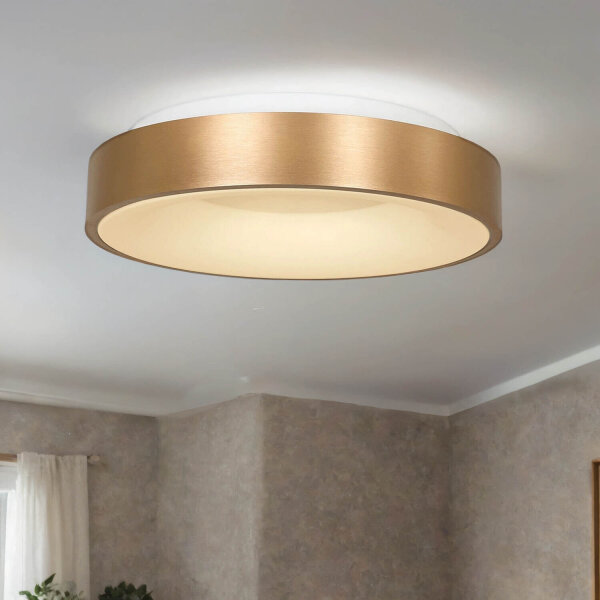 Plafonnier LED métal plastique doré blanc 40 W