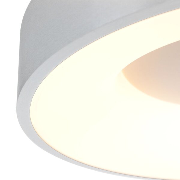 Plafonnier LED métal plastique argenté blanc 2700 K