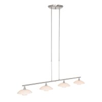 Plafonnier verre m&eacute;tal 4-flmg 120 cm incl. G9...