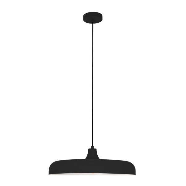 Suspension noire en métal L:50 cm rond E27 Moderne
