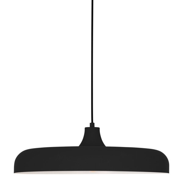 Suspension noire en métal L:50 cm rond E27 Moderne