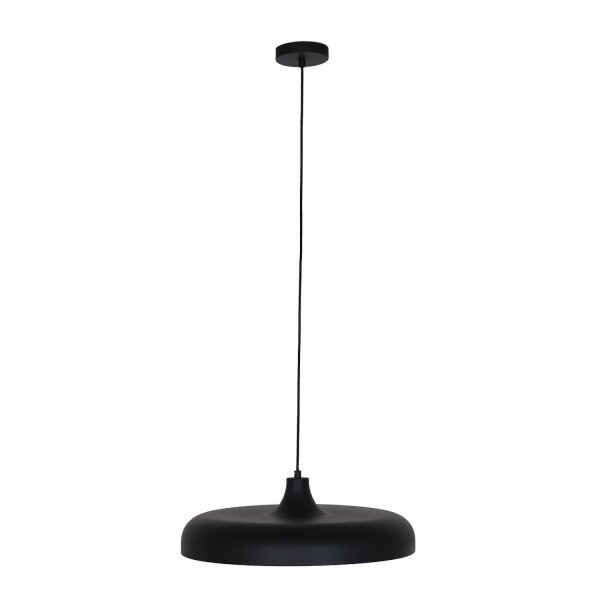 Suspension noire en métal L:50 cm rond E27 Moderne