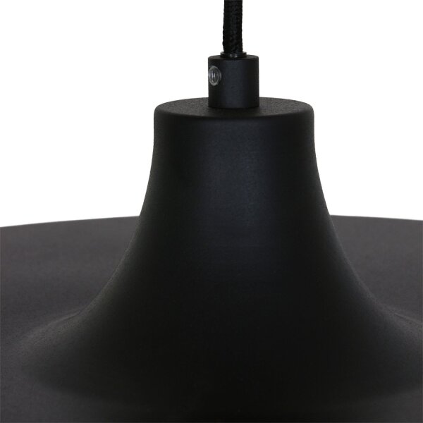 Suspension noire en métal L:50 cm rond E27 Moderne