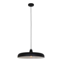 Suspension noire en métal L:50 cm rond E27 Moderne