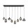 Lampe à suspendre ronde noir gris fumé verre métal 145 cm