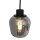 Lampe à suspendre ronde noir gris fumé verre métal 145 cm