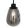 Lampe à suspendre ronde noir gris fumé verre métal 145 cm