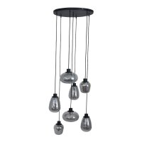 Lampe à suspendre verre métal noir gris...